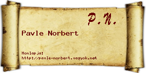 Pavle Norbert névjegykártya
